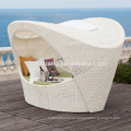 New design outdoor beach lounge PE rattan sun bed for poolside